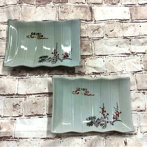 Vintage Made in Japan stamped dinner ware serving plates oriental art